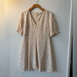 Madewell Cream and Red Strawberry Midi Dress